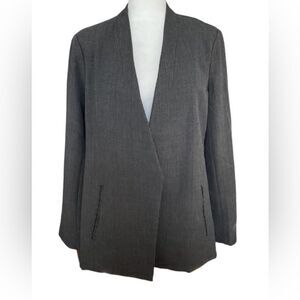 NWT Philosophy Republic Clothing Black & Gray Plaid Open Front Blazer Size 12